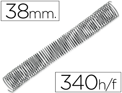 [KF04443] ESPIRAL METALICO Q-CONNECT 64 5:1 38MM 1,2MM CAJA DE 25 UNIDADES