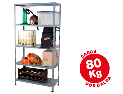 [BRICOL 40] ESTANTERIA METALICA AR STORAGE 180X90X40 CM 5 ESTANTES 80 KG POR ESTANTE COLOR GRIS