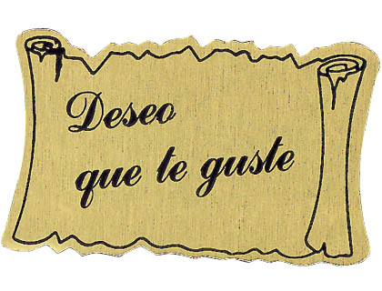 [425D21] ETIQUETA DORADA DESEO QUE TE GUSTE ROLLO DE 450 UNIDADES