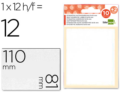 [ET24] ETIQUETAS LIDERPAPEL SOBRE DE 10 H. + 2 H. OBSEQUIO 81X110 MM 1 UNIDAD POR HOJA
