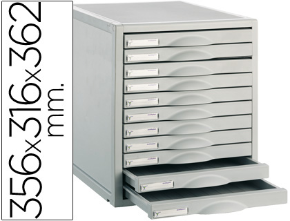 [8211C GS] FICHERO CAJONES DE SOBREMESA 8211C 356X316X362 MM 11 CAJONES COLOR GRIS