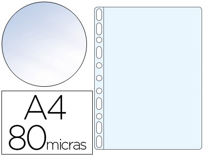 [46108] FUNDA MULTITALADRO ESSELTE DIN A4 POLIPROPILENO 80 MC 11 TALADROS CRISTAL CAJA DE 100 UNIDADES