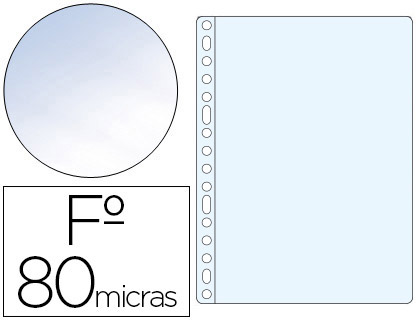 [46106] FUNDA MULTITALADRO ESSELTE FOLIO POLIPROPILENO 80 MC CRISTAL CAJA DE 100 UNIDADES