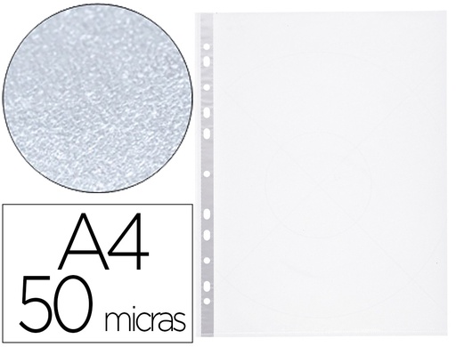 [KF01630] FUNDA MULTITALADRO Q-CONNECT DIN A4 50 MC PIEL DE NARANJA BOLSA DE 10 UNIDADES