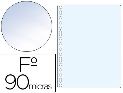[1399] FUNDA MULTITALADRO SARO FOLIO 90 MC PVC CRISTAL CAJA DE 100 UNIDADES