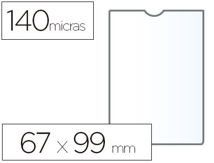 [46002] FUNDA PORTADOCUMENTO ESSELTE PLASTICO TRANSPARENTE 140 MICRAS TAMAÑO 67X99 MM