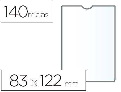 [46004] FUNDA PORTADOCUMENTO ESSELTE PLASTICO TRANSPARENTE 140 MICRAS TAMAÑO 83X122 MM