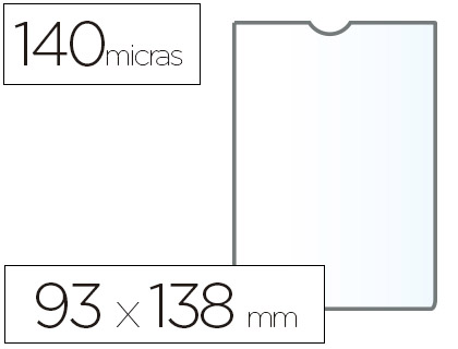 [46006] FUNDA PORTADOCUMENTO ESSELTE PLASTICO TRANSPARENTE Q40 MICRAS TAMAÑO 93X138 MM