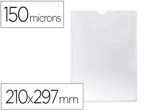 [KF15576] FUNDA PORTADOCUMENTO Q-CONNECT DIN A4 150 MICRAS PVC TRANSPARENTE 210X297 MM