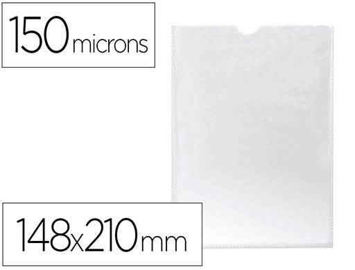 [KF15577] FUNDA PORTADOCUMENTO Q-CONNECT DIN A5 150 MICRAS PVC TRANSPARENTE CON UÑERO 148X210 MM