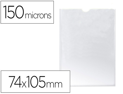 [KF15579] FUNDA PORTADOCUMENTO Q-CONNECT DIN A7 150 MICRAS PVC TRANSPARENTE CON UÑERO 84X115 MM