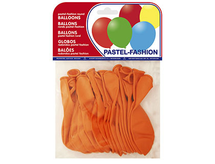 [26008 (20008)] GLOBO 100% LATEX BIODEGRADABLE PASTEL NARANJA BOLSA DE 20 UNIDADES