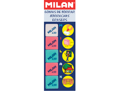 [430-5] GOMA DE BORRAR MILAN 430-5 BLISTER DE 5 UNIDADES