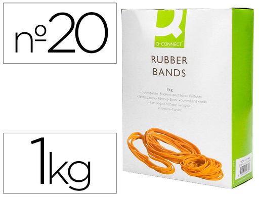[KF14689] GOMILLAS ELASTICAS Q-CONNECT 1000 GR NUMERO 20 200 X 2 MM