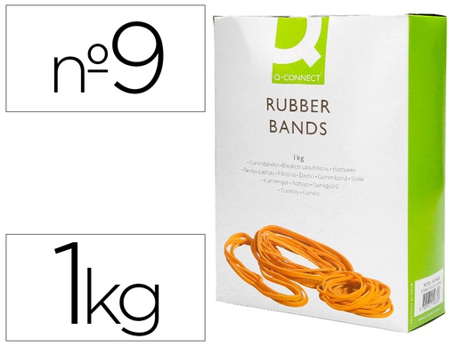 [KF14686] GOMILLAS ELASTICAS Q-CONNECT 1000 GR NUMERO 9 90 X 2 MM