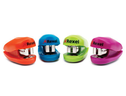 [2100150] GRAPADORA REXEL BUDDY + CAJA GRAPAS CAPACIDAD 10 HOJAS COLORES SURTIDOS