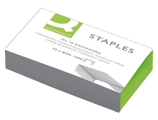 [KF01281] GRAPAS Q-CONNECT Nº10 GALVANIZADAS CAJA DE 1000 UNIDADES