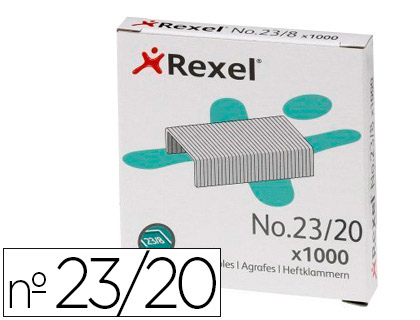 [2100926] GRAPAS REXEL 23/20 ACERO CAJA 1000 UNIDADES