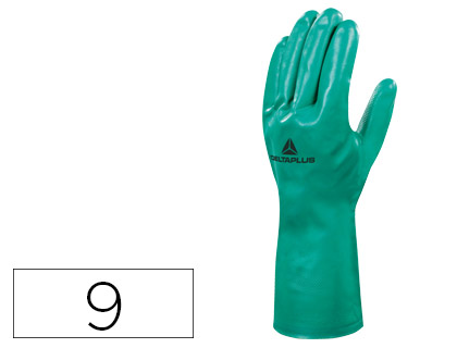 [VE801VE09] GUANTES DELTAPLUS TRATADO EN NITRILO FLOCADO DE ALGODON ESPECIAL PARA TRABAJOS CON LIQUIDOS QUIMICOS TALLA 9