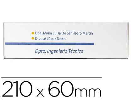 [10613 CS TP] IDENTIFICADOR MURAL ARCHIVO 2000 PORTANOMBRE CON ADHESIVO TRASERO EN POLIESTIRENO TRANSPARENTE 210X60 MM