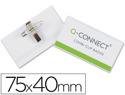 [KF01568] IDENTIFICADOR Q-CONNECT CON PINZA E IMPERDIBLE KF01568 40X75 MM