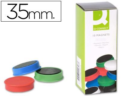 [KF02649] IMAN PARA SUJECION Q-CONNECT IDEAL PARA PIZARRAS MAGNETICAS35 MM COLORES SURTIDOS CAJA DE 10 UNIDADES