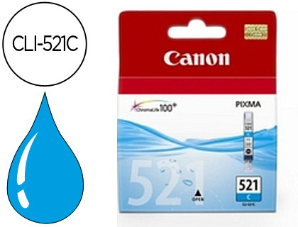 [2934B001] INK-JET CANON CLI-521C CIAN PIXMA MP620/630/980 IP3600/4600