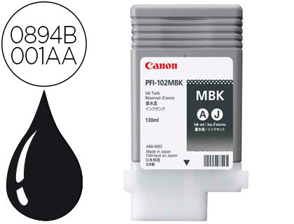 [0894B001AA] INK-JET CANON PFI-102MBK INK TANK NEGRO MATE