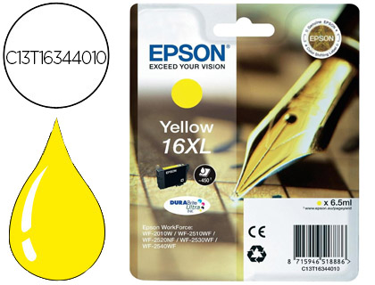 [C13T16344012] INK-JET EPSON 16XL WF2010W WF2510WF WF2520NF WF2530WF WF2540WF AMARILLO 450 PAG