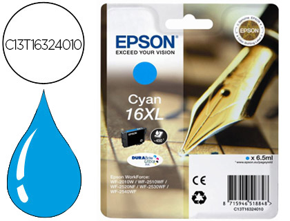 [C13T16324012] INK-JET EPSON 16XL WF2010W WF2510WF WF2520NF WF2530WF WF2540WF CIAN 450 PAG