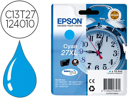 [C13T27124012] INK-JET EPSON 27XL WF3620 / 7110 / 7610 / 7620 CYAN 1.100 PAG