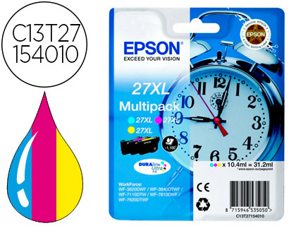 [C13T27154012] INK-JET EPSON 27XL WF3620 / 7110 / 7610 / 7620 PACK MULTICOLOR