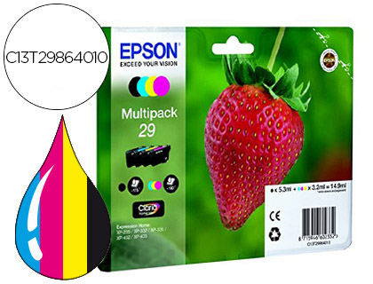 [C13T29864012] INK-JET EPSON HOME 29 T2986 XP435/330/235 MULTIPACK 4 COLORES NEGRO/AMARILLO/CIAN/MAGENTA