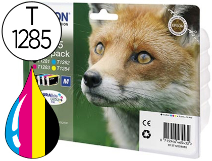 [C13T12854012] INK-JET EPSON S22 SX125/130/420W/425W OFFICE BX305 T1285 MULTIPACK 4 COLORES