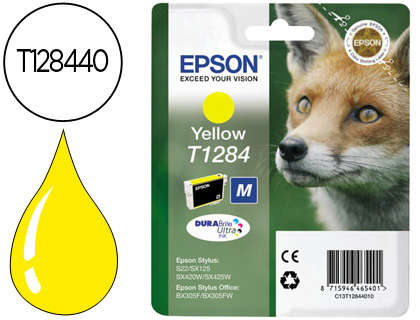 [C13T12844012] INK-JET EPSON T1284 AMARILLO SX125 / SX420W / 425W / OFFICE BX305F -CAPACIDAD