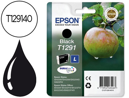 [C13T12914012] INK-JET EPSON STYLUS T1291 NEGRO SX420W / 425W / OFFICE BX305F / BX320F -ALTA CAPACIDAD-