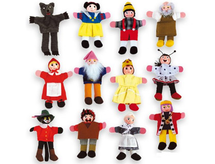 [16010] JUEGO ANDREUTOYS MARIONETA DE DEDOS PERSONAJES CUENTOS INFANTILES SURTIDOS 30CM CAJA DE 12 UNIDADES
