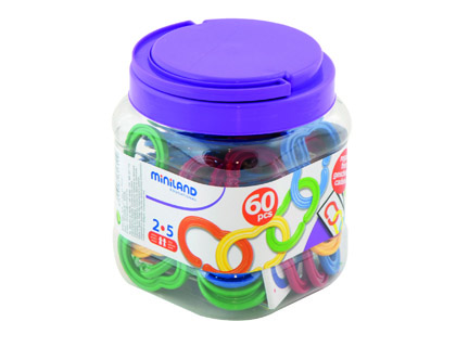 [31711] JUEGO MINILAND CADENA PLASTICO SERIACION Y CLASIFICACION 60 UNIDADES