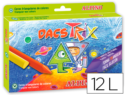 [DA000125] LAPICES CERA ALPINOTRIX TRIANGULARES CAJA 12 COLORES