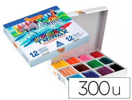[979] LAPICES CERA JOVICOLOR TRIWAX CAJA DE 300 UNIDADES 12 COLORES SURTIDOS