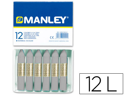 [MNC05140] LAPICES CERA MANLEY UNICOLOR GRIS N.72 CAJA DE 12 UNIDADES