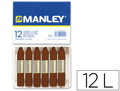 [MNC04726] LAPICES CERA MANLEY UNICOLOR PARDO N.29 CAJA DE 12 UNIDADES