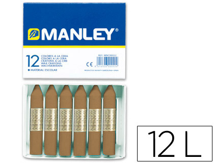 [MNC05106] LAPICES CERA MANLEY UNICOLOR TIERRA SOMBRA TOSTADO N.68 CAJA DE 12 UNIDADES