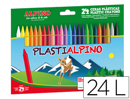 [PA000024] LAPICES CERA ALPINO PLASTI CAJA DE 24 UNIDADES COLORES SURTIDOS