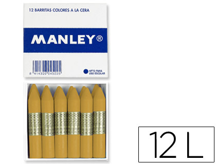 [MNC05060] LAPICES CERA MANLEY UNICOLOR OCRE MADERA N.64 CAJADE 12 UNIDADES