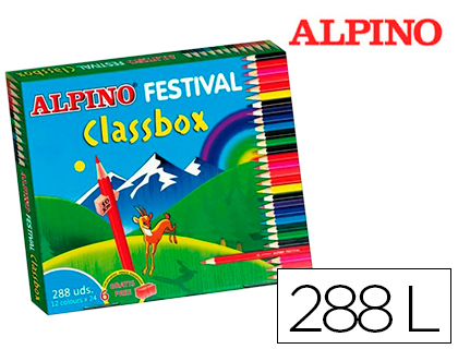 [C0131992] LAPICES DE COLORES ALPINO FESTIVAL CLASSBOX CAJA DE 288 UNIDADES 12 COLORES SURTIDOS