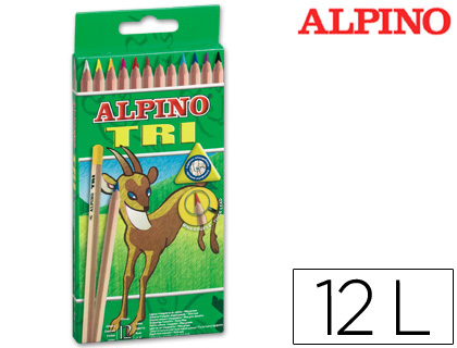 [AL000128] LAPICES DE COLORES ALPINO TRI ESTUCHE DE 12 COLORES SURTIDOS