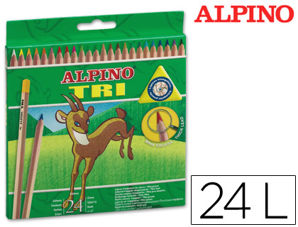 [AL000129] LAPICES DE COLORES ALPINO TRI ESTUCHE DE 24 COLORES SURTIDOS