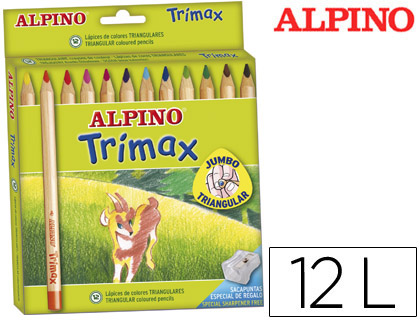 [AL000113] LAPICES DE COLORES ALPINO TRIMAX CAJA DE 12 COLORES SURTIDOS