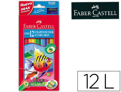 [114413] LAPICES DE COLORES FABER CASTELL ACUARELABLES CAJA DE 12 UNIDADES COLORES SURTIDOS